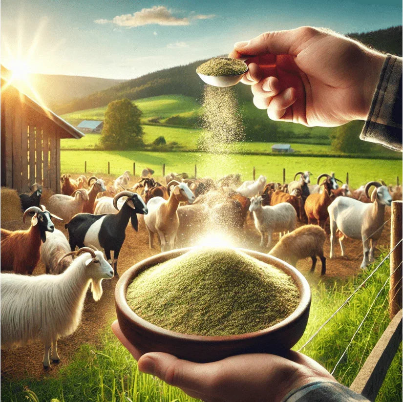 Probiotic livestock feed additive for goats and sheep by Biopro promoting healthy digestion