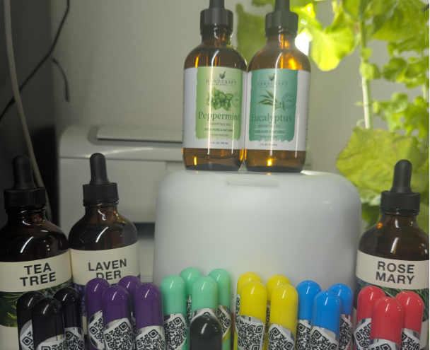 Essential oil nasal mist for allergy and sinus relief, gentle for daily use