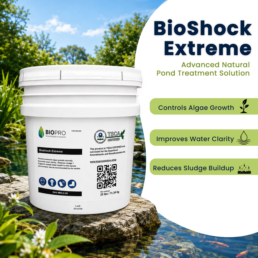 Bioshock Extreme (25 lbs), pond/lake management, natural way to remove algae, beneficial bacteria