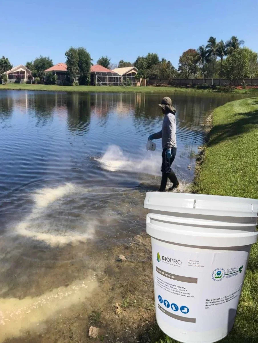 A - Bioshock Extreme, pond/lake management, natural way to remove algae, beneficial bacteria - Biopro Solution