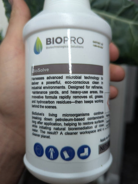 BioSolve– Nature’s Answer to Industrial Oil Cleanup, biodegrading gasoline,diesel,motor oil, BTEX, Xylene, Phenol, Cresol, Biphenyl, Naphthalene and Phenanthrene - Biopro Solution